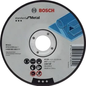 BOSCH Rezný kotúč Standard for Metal / O 115 mm / 1,6 mm / A 60 T BF (2608603163)
