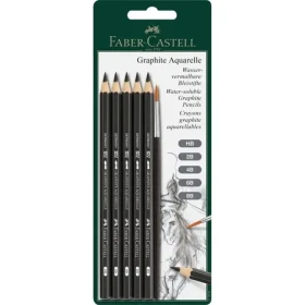 Faber-Castell Graphite Aquarelle Grafitová ceruzka - blister 5 ks a štetec (117897)