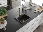 MEXEN/S MEXEN/S - Milo granitový drez 1 435 x 410 mm, čierna/zlatý metalik, + zlatý sifón 6505441000-75-G