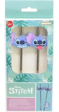 STOR Sada slamiek Stitch / Slamka / 2 ks / Nerezová oceľ / Bez BPA (31790)