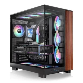 Thermaltake View 380 XL WS ARGB čierna/drevo / ATX / 2x USB-A 3.2 / 1x USB-C / 4x120mm / bez zdroja / priehľadná bočnica (CA-11E-00M1WN-WS)