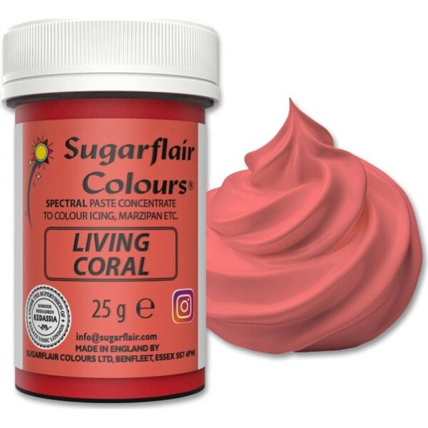 Gélová farba antique living coral 25 g - Sugarflair - Sugarflair
