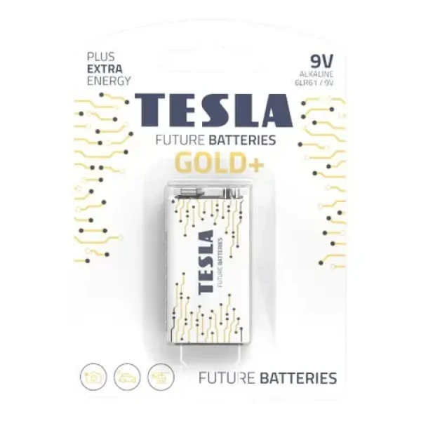 Teslá GOLD+ alkalická batéria 9V (6LR61) 1 ks / blister (1099137205)