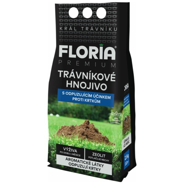 AGRO FLORIA PREMIUM Trávnikové hnojivo s účinkom proti krtkom 2,5 kg