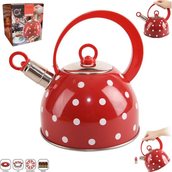 Čajník s píšťalkou červený 1,8 l Karin - Orion - Orion