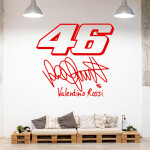 Veselá Stena Samolepka Valentino Rossi 46 Farba: modrá, Veľkosť: 60 x 56 cm