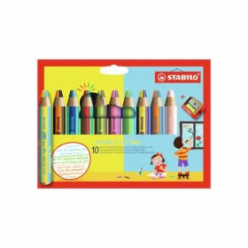 STABILO® Woody 3 in 1 duo - dvojfarebná tuha - 10 ks sada s strúhadlom (882/10-2)