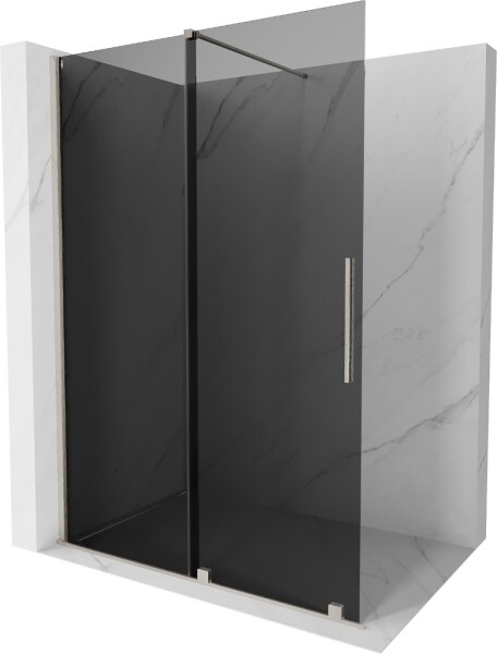 MEXEN/S - Velar Sprchová zástena posuvná Walk-in 150 x 200, grafit 8 mm, nikel kefovaná 871-150-000-43-97