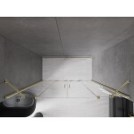 MEXEN/S - Velar Duo posuvné sprchové dvere 180, transparent, zlato kartáčovaná 871-180-000-02-55