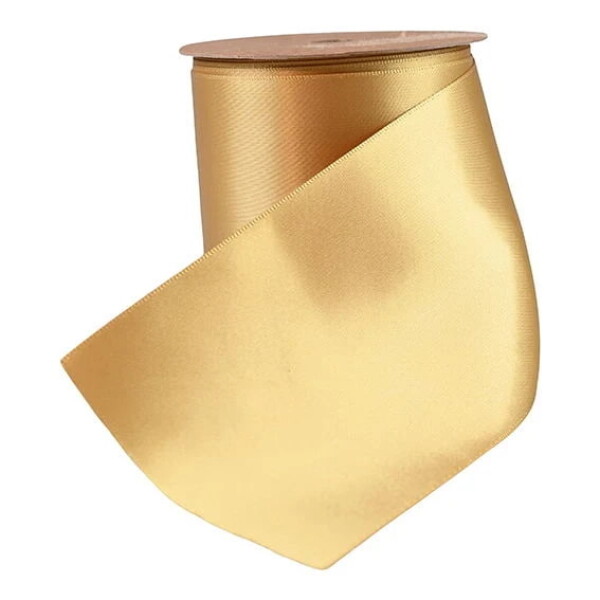 Det Gamle Apotek Široká saténová stuha Gold 5 m