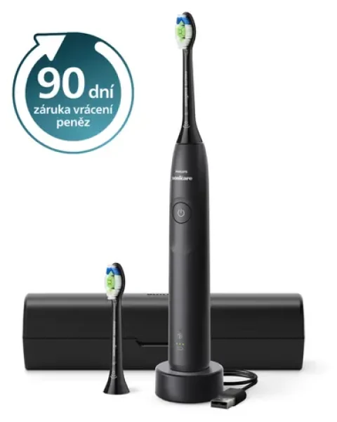 Philips Sonicare 5300 HX7101/03 čierna / Sonická zubná kefka / výdrž batérie 504 h / LED kontrolka (HX7101/03)