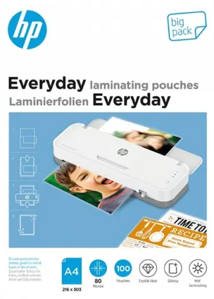 HP Everyday laminovacia fólia A4 / Laminovacia fólia / 80 µm / 100 ks (HPF9154A4080100)
