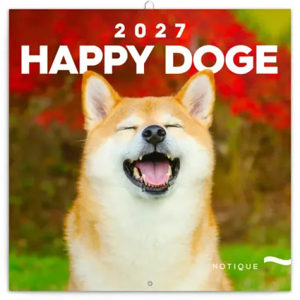 NOTIQUE Happy Doge 2027 / Poznámkový kalendár / 30 × 30 cm