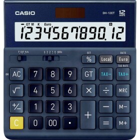 Casio DH-12ET stolná kalkulačka tmavomodrá Displej (počet miest): 12 solárny pohon (d x š) 101 mm x 159 mm; DH-12ET