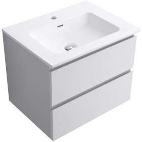 CERANO - Kúpeľňová skrinka Carole - biela matná + keramické umývadlo Novo - biela lesklá - 61x49,5x46,5 CER-979865