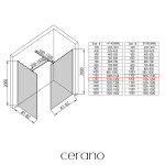 CERANO - Sprchová zástena Walk-in Onyx TL/P - 8 mm - hranatá vzpera - čierna matná, bronzové sklo - 120x110x200 CER-686788