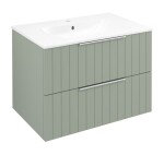 SAPHO - CIRASA kúpeľňová skrinka 70cm CIRASA s umývadlom a LED zrkadlom, 2 zásuvky, verde KSET-101