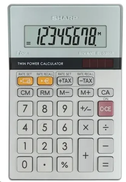 Sharp EL330ERB strieborná / stolná kalkulačka / osemmiestna (SH-EL330ERB)