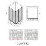 CERANO - Sprchovací kút Volpe Duo Ľ/P - 6 mm - čierna matná, transparentné sklo - 120x80x190 - zalamovacia CER-669583