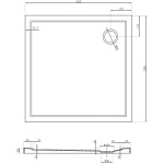 MEXEN - Flow Sprchová vanička štvorcová slim 120 x 120, čierna mat 46S701212