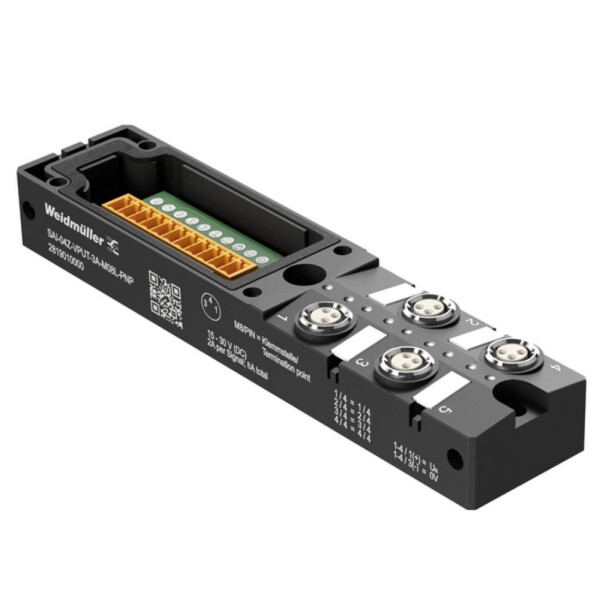 Weidmüller SAI-04Z-VPUT-3A-M08L-PNP rozdeľovač a adaptér pre senzory - aktory, 2819010000, piny: 3, 1 ks; 2819010000