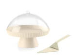 BlimPlus Alzata Agora brown sugar / Tortový podnos s poklopom / O 30 cm / bez BPA