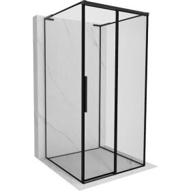 MEXEN/S - Rox-3S L sprchový kút 3 stenný, posuvný pravá 95 x 95, čierna okraj, čierna 8C2L-095-095-70-70-3S-P