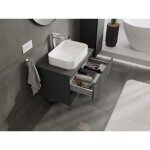 MEXEN/S - Orio kúpeľňová skrinka pod umývadlo 70 cm s doskou, 2 zásuvky, grafit mat 91A10-07047-2-BFFC66
