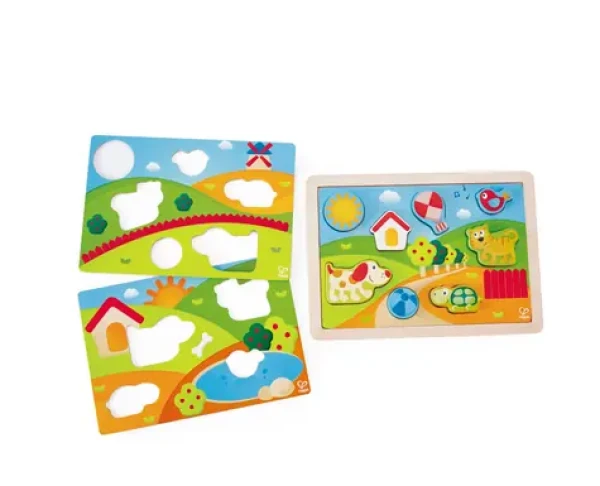 Hape Puzzle - Slnečné údolie 3v1