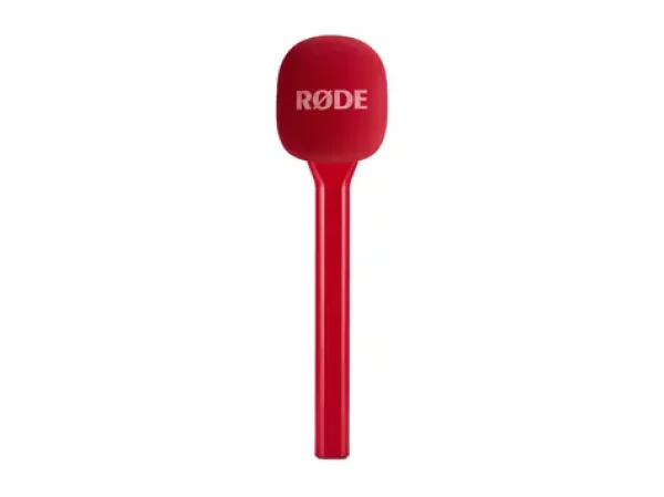 Rode Interview GO červená / Ručný adaptér / pre Wireless GO, GO II, GO 3, PRO, ME / ochrana proti vetru (INTERVIEWGORED)