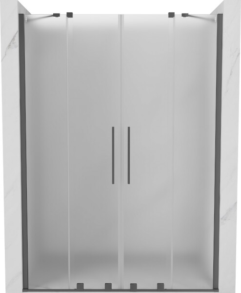 MEXEN/S - Velar Duo posuvné sprchové dvere 140, dekor, grafit metal 871-140-000-32-95