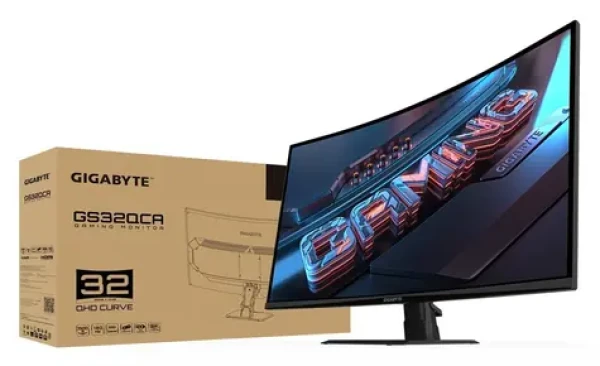 31.5" GIGABYTE GS32QCA čierna / 2560 x 1440 / VA / 180Hz / 1ms / 3500:1 / 2x HDMI + 1x DP / VESA (GS32QCA EK)