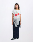 Thinking MU Blurry Cherry Ida Tee WHITE L