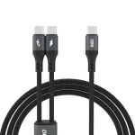 Dudao Dátový kábel L3F 2v1 / USB-C / USB-C / 100W / 1.2 m / čierna (181546)