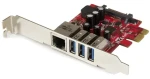 StarTech PCIe karta 3x USB 3.0 + Gigabit LAN / Radič USB / PCIe / RJ-45 / Realtek RTL8153 (PEXUSB3S3GE)