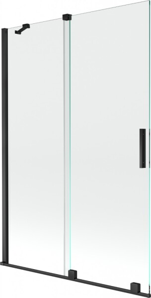 MEXEN/S - Velar Dvojkrídlová posuvná vaňová zástena 120 x 150, transparent, čierna 896-120-000-01-70