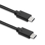 Qoltec 52350 USB-C - USB-C kábel 1.4m čierna / Dátový kábel / USB-C 3.1 (52350)