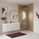REA/S - Sprchová zástena Flexi Transparent / Brush Gold 100 KPL-K99262