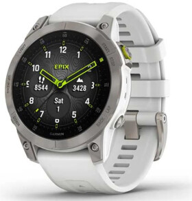 Garmin epix™ (Gen 2) – Sapphire Edition | 47 mm + mapy Topo Czech PRO Titanium / White Band 010-02582-21