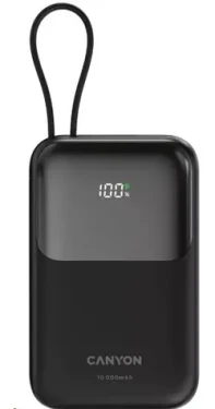 Canyon CNS-CPB101BK čierna / Powerbanka / 10000mAh / PD 22.5W / LCD / 1x USB-A / 1x USB-C (CNS-CPB101BK)