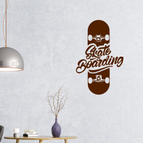 Veselá Stena Samolepka Skate Farba: hnědá, Veľkosť: 80 x 50 cm