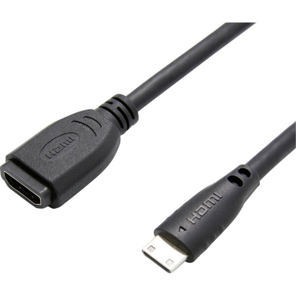 Value HDMI predlžovací kábel Zástrčka HDMI Mini-C, Zásuvka HDMI-A 0.15 m čierna 12.99.3120 HDMI kábel; 12.99.3120