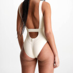 Dámske jednodielne plavky Monogram Rib KW0KW02151-PGA - Calvin Klein L
