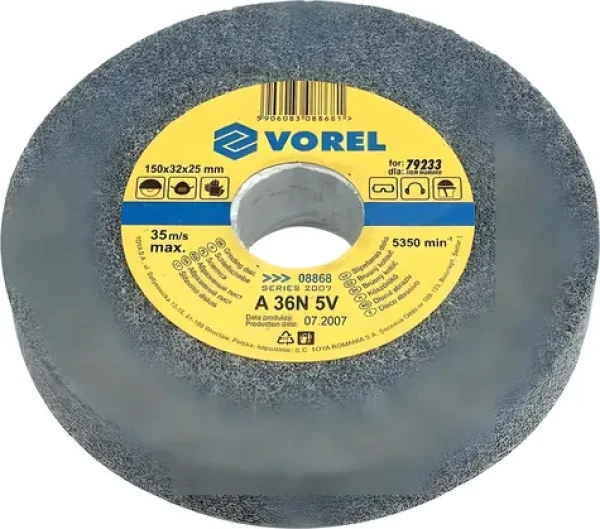 Vorel Brúsny kotúč 150x12,7x17 mm / Brúsny kotúč / jemný / pre stolnú brúsku