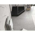 MEXEN - Flow+ päťboká sprchová vanička 100 x 100, čierna mat 46P701010H