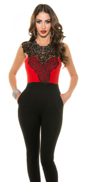 Sexy Koucla-Overall with lace red L