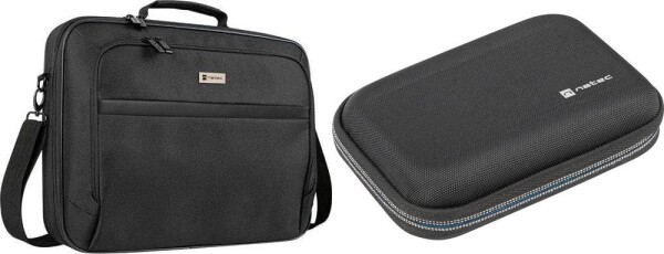 Natec Torba Natec BOXER LITE do laptopów 15,6" Czarna (NTO-2054) + Etui na dysk twardy Krill 2 Czarne (NET-2053)