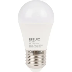 Retlux RLL 638 G45 E27 mini Globe 6W / 810 lm / 3000K - teplá biela / D (8590669358298)