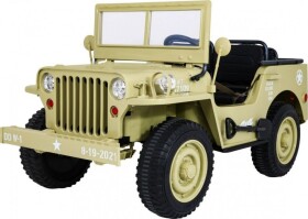 Ramiz Elektrické autíčko Retro vojenské vozidlo 4x4 158cm x 80cm x 82cm motor 4x45W batéria 12V 14Ah piesková