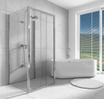 H K - Trostenný sprchovací kút Flexi U3 80x100x80 L/P variant vrátane sprchovej vaničky z liateho mramoru SE-FLEXIU38010080/THOR-10080